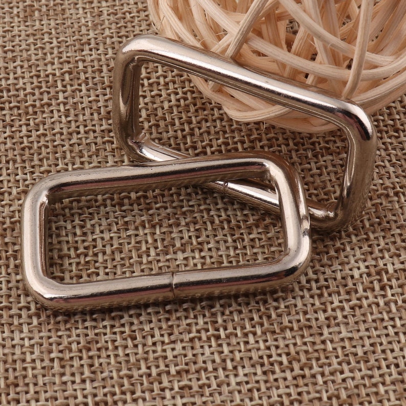 8PCS Silver Rectangular Wire Loops,32MM Rectangle Rings Square Rings,wire rings,bag rings,Webbing Purse Handbag Bag Making Hardware Handbag