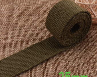 Sangle vert armée de 1 pouce, sangle en coton, sangle, ruban, porte-clés, ceintures de sac de 25 mm, sangles de sac à main, sac de ruban adhésif, collier de chien, ceintures fourre-tout (WB470)