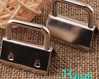 20 sets Silver Key Fob Hardware with Key Rings,1"(25mm)metal Key Fobs,Hardware,Key Chain,Webbing,Key Chains,Key Fob-Wholesale