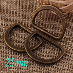 1&quot; Antique Bronze D Ring Buckles,20 PCS D Rings d ring belt,Webbing Purse Bag Handbag purse Hardware,metal d-ring-25mm(dri19)