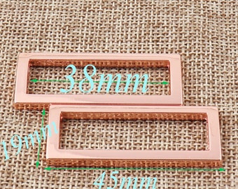 8PCS Rose Gold Rectangle Rings,38mm Square Rings,Rectangular Wire Loops,1.5" wire rings,bag rings,Webbing Purse,Making Hardware Handbag(a60)