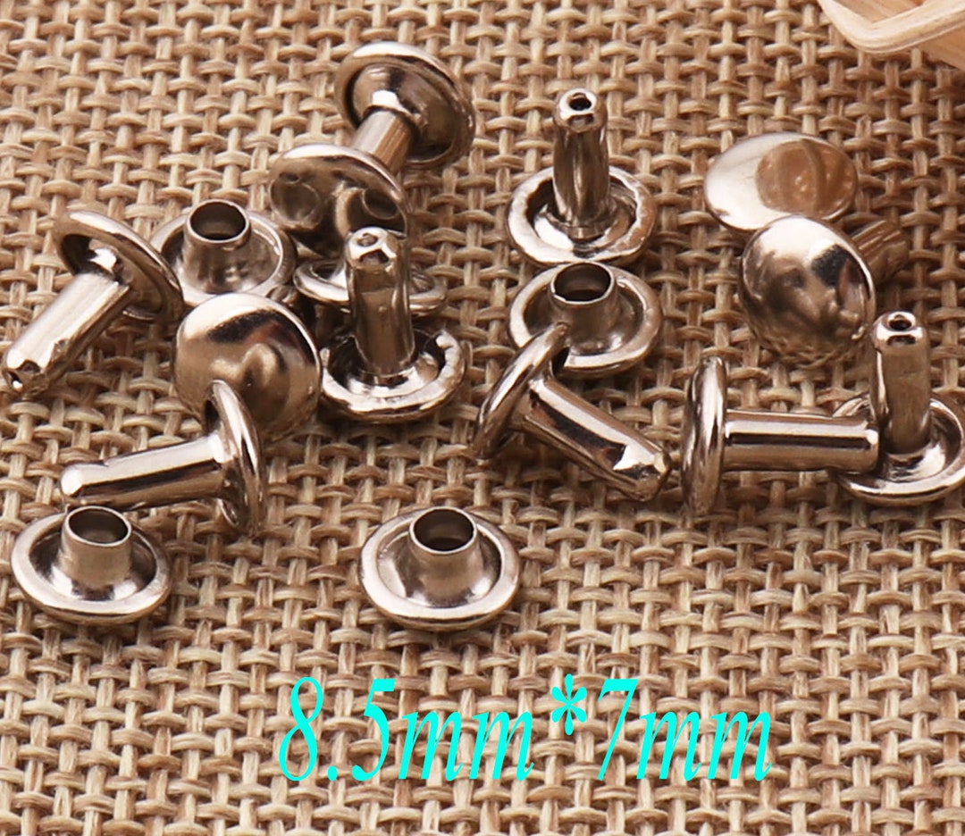 100 Sets Silver Double Cap Rivets,craft Studs Leather Rivet Fastener ...
