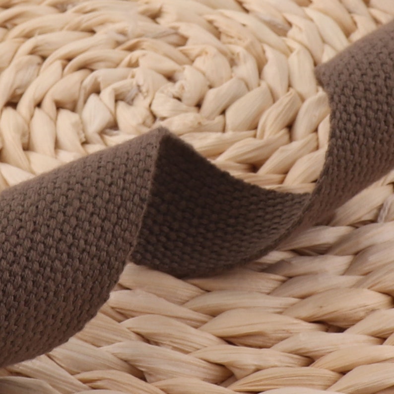 WB577 Pale Brown Cotton Webbing,1 inch Webbing,Soft Bag Purse Key Fob Webbing,Webbing Keychain,Trim Webbing By The Yard