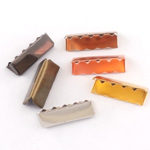 50Pcs Silver/Gold/Rose Gold/Gunmetal/Bronze Belt Buckle End Tips Metal belt ends 25mm(1&#39;&#39;) webbing end caps nickel belt finished