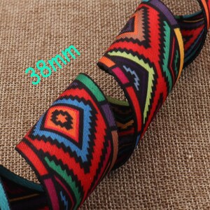 Ethnic Webbing,geometric Pattern Webbing,soft Smooth Red Webbing 1.5 ...