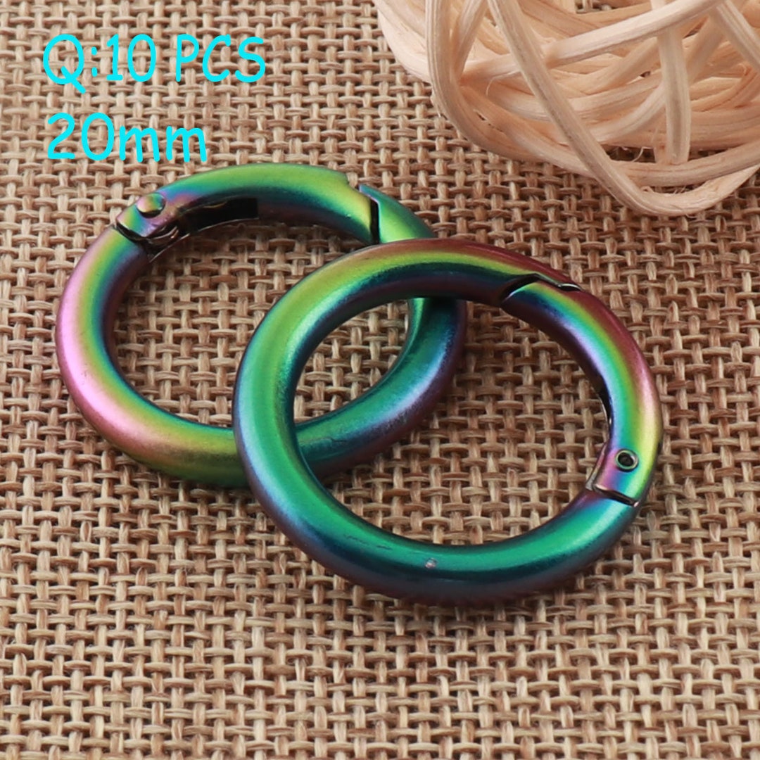 10 Rainbow Spring Ring ,spring Ring Clasp,3/4"(20mm),spring Gate Ring ...