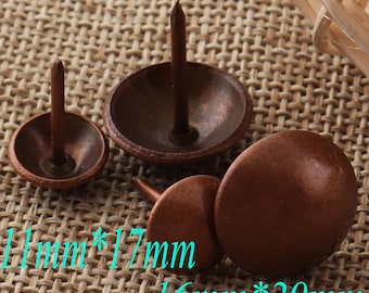 100 Pcs Upholstery Tacks,11mm/16MM Copper Nailhead Tacks,Rivets,Upholstery Tacks Nails,thumb tacks,old tacks,Studs,Nails-Wholesale(cl18)