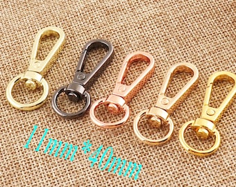 30 PCS Lobster Swivel Clasps,Alloy Clasp Rose Gold/Pale Gold/Gold/Gunmetal/Bronze Hook,Connector Snap Buckle Gate Bag Purse Hook(SW46)