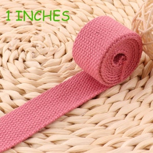 Peach Pink Cotton Webbing,1 inch Webbing,Key Fob Webbing,Webbing By The Yard,Belt Webbing,webbing Keychain,Soft Webbing,solid color(WB544)