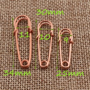 50 Safety Pins Price Tag Rose Gold Plated Safety Pin Brooch Stitch Markers Metal Safety Pins Loops Charms Jewelry Tag Fasteners (sp9018)