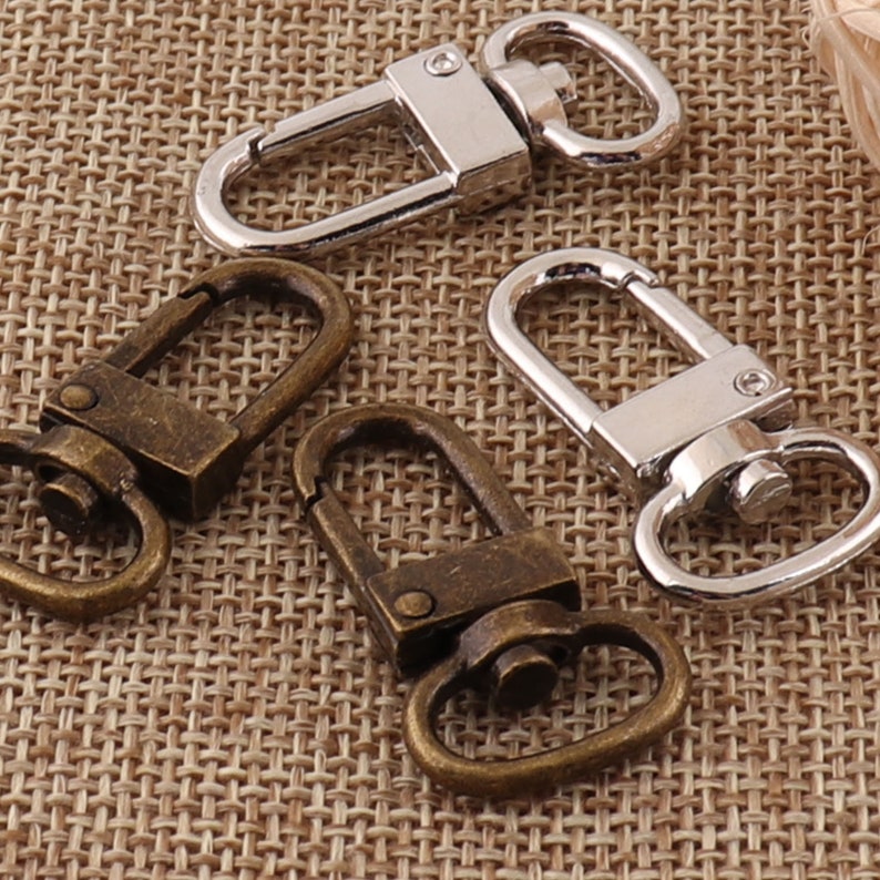 20 pcs Lobster Swivel Clasps,1/2Antique Bronze/Silver Hook Clasps Claws,Carabiner Snap,Buckle Gate Bag,Handbag Snap,Purse HookS26 image 3