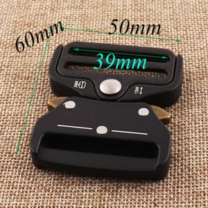 1.5&quot;(38mm) Black Metal Release BUCKLE Clutch Closure,Bag Turn Lock Backpack Buckle Craft Clasp Seat Belt Suitcases Buckle(bk01)