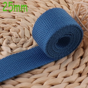Blue Cotton Webbing,1 inch Webbing,Key Fob Webbing,Webbing By The Yard,Belt Webbing,webbing Keychain,belt webbing,Soft Webbing(WB526)