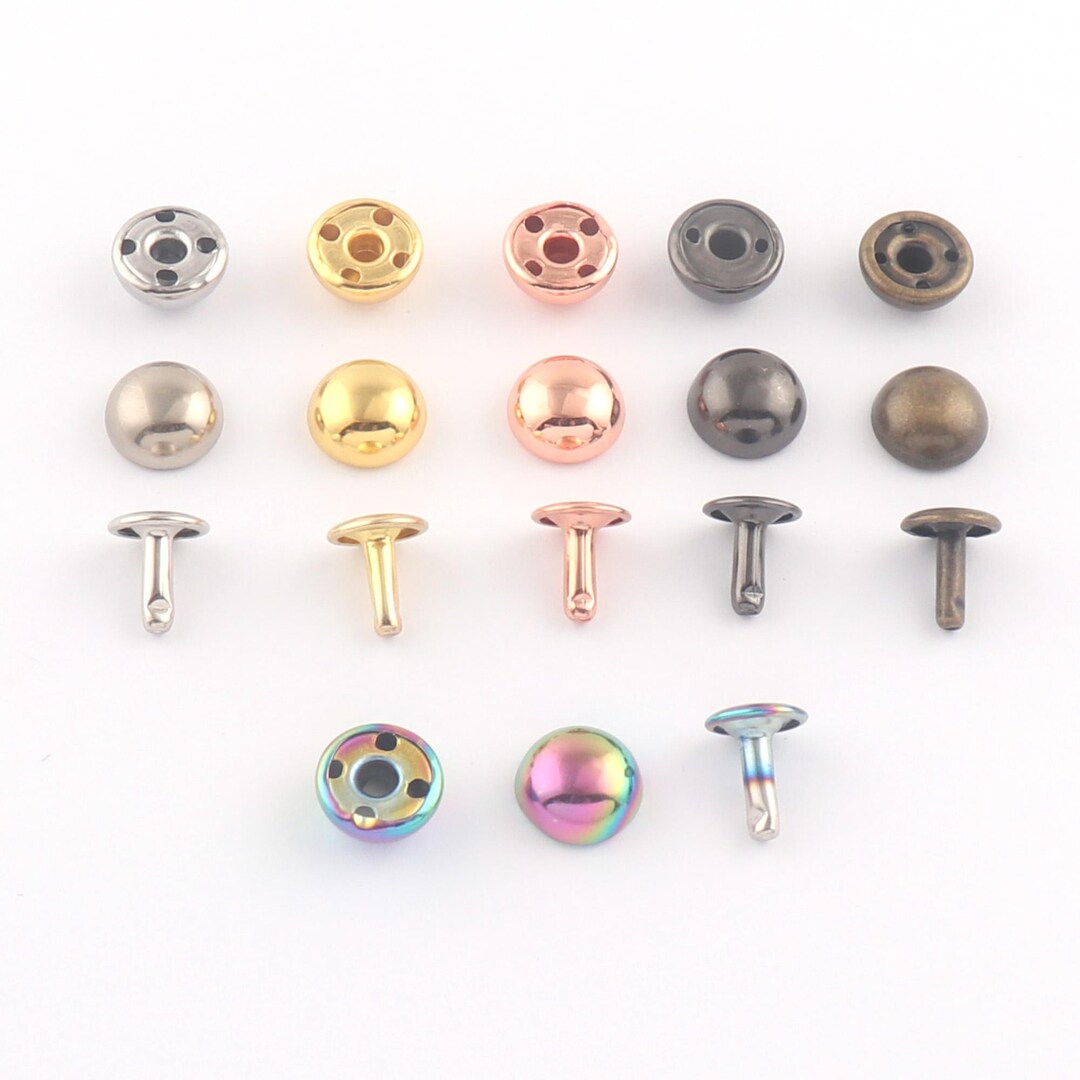 50sets 12mm Double Cap Rivets Studs for Sewing Leather-crafts | Craft ...