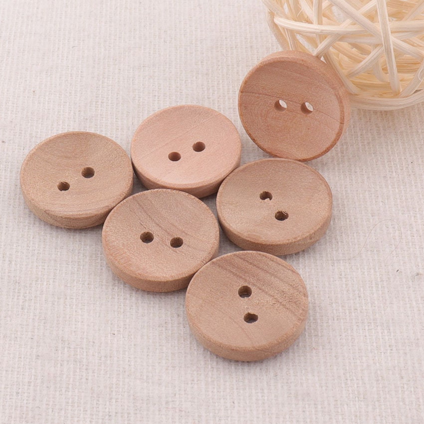 Wooden Buttons 2 Hole Wood Round Buttons Concave round buttons on