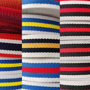 Colorful Striped Webbing Cotton Webbing Belt Webbing Lanyard Webbing for Bag Purse Leash Supplies purse handles strap cotton tape,3 Yards