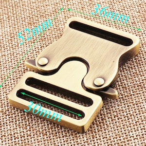 30 mm Bronze Side Release buckle,Metal Release Buckle,Clutch Closure,Bag Turn Lock Backpack Craft Clasp Seat Belt Suitcases Buckle