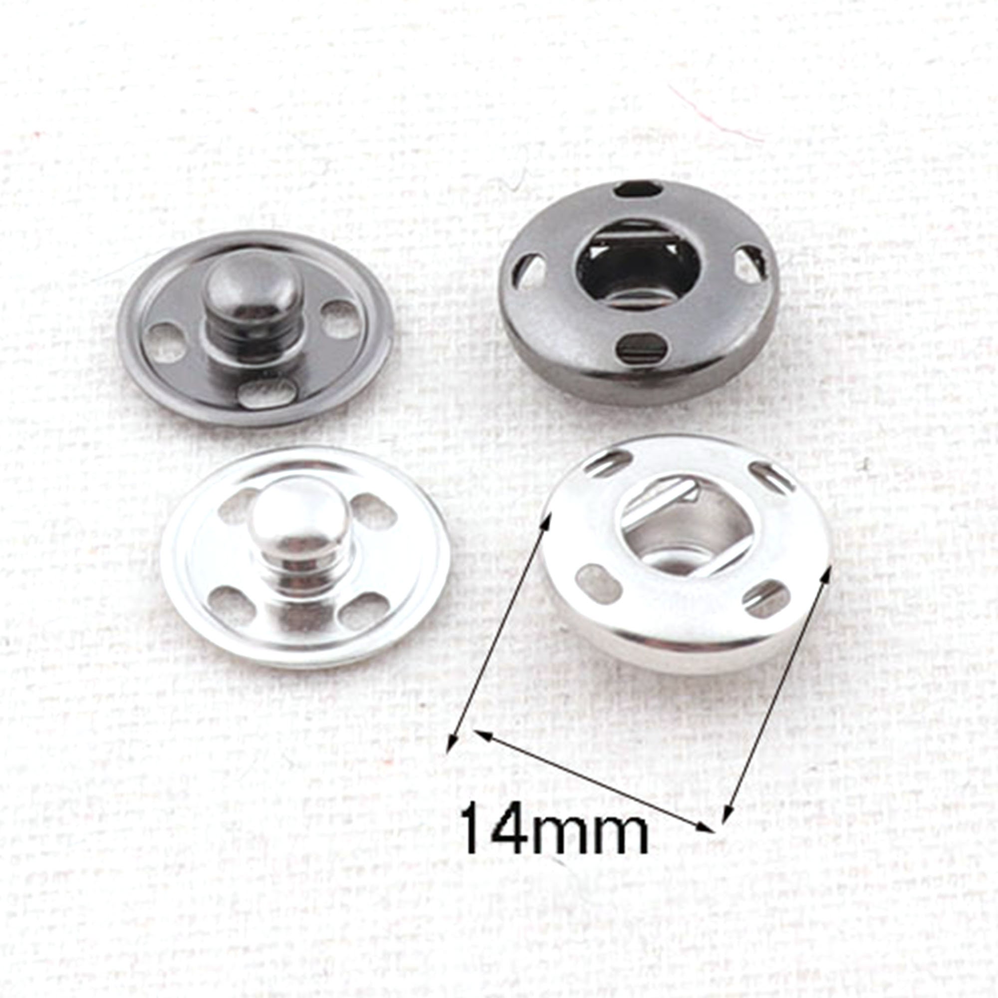 Silver/gunmetal Snap Buttons Snap Jewelry 10 Sets Rapid Button Etsy