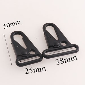 6 Pcs Black Clasps Hook Clasps Claws,1&quot;  1 1/2&quot; Carabiner Snap Buckle Gate Bag,Purse Hook Strap Handbag Snap-25MM/38MM key ring clasps
