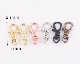 1-50 pcs mini Lobster Swivel Clasps,Gold/Silver/Antique Bronze Hook Clasps Claws,Carabiner Snap Purse Strap,Purse Hook Handbag Snap(Sw20)