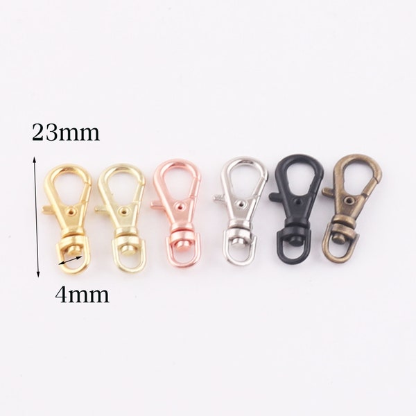 1-50 pcs mini Lobster Swivel Clasps,Gold/Silver/Antique Bronze Hook Clasps Claws,Carabiner Snap Purse Strap,Purse Hook Handbag Snap(Sw20)