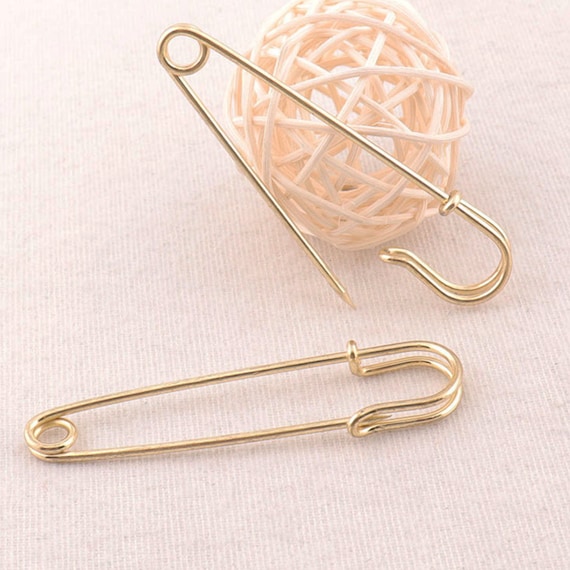 20 PCS Large Gold Safety Pins,safety Pins Brooch Stitch Markers,metal  Jewelry Tag Brooch Bar Safety Pins Fasteners-375mmbe14 