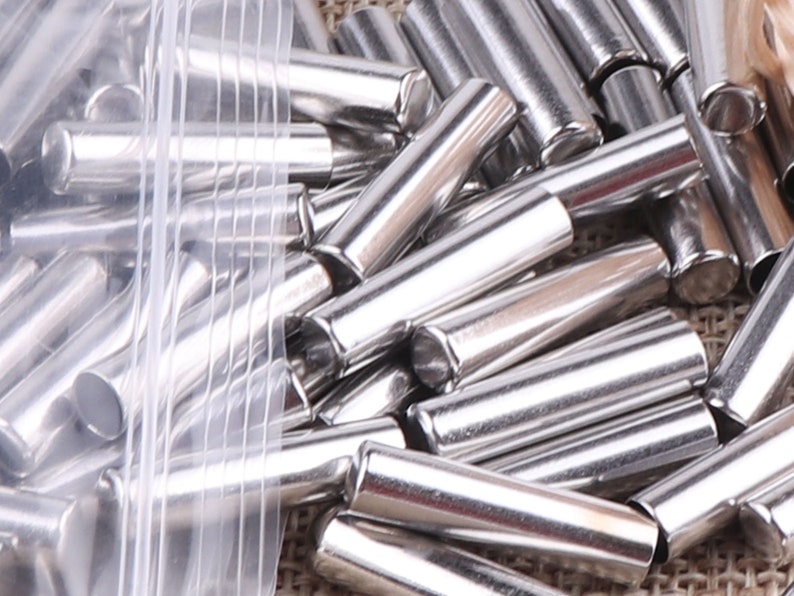 10 PCS Silver Metal End Tips,Rope End Connector Buckle Replacement DIY,Cord Lock Craft Cord Locks,Cord End Buckle Cap Rope Buckle-4mm cr28