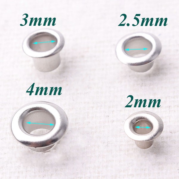 100-400 PCS Silver MINI Eyelets,For Clothes Leather Canvas Bag Rivet Studs-1/16"(2mm)/2.5mm/3mm/4mm(ey3048)