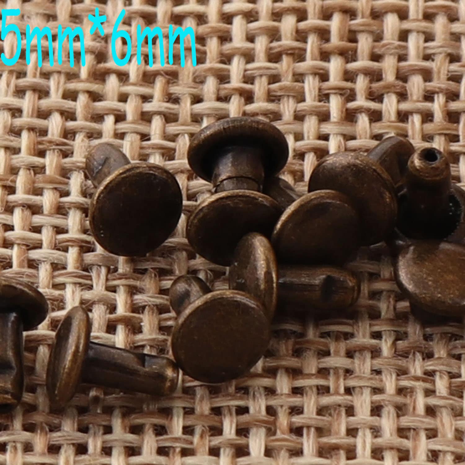 Double Cap Rivet,100sets 5mm Antique Bronze Dome Double Cap Round Rivet ...