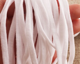 10-100YARDS White Nylon Cotton Elastic Cord,3MM/4MM/5MM Elastic Cord band Stretch Elastic Rope Trim,DIY Making Masks