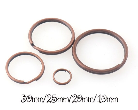 100 Argollas Planas Para Llavero De 3CM De Diámetro, Herraje Premium De Uso Rudo Con Cadena Y Conector