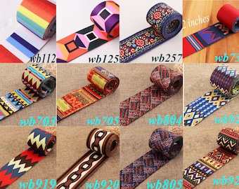 2" Webbing with Geometric Pattern,50MM Smooth Soft Bag Handle Webbing,for Purse Bag Bag Strap,Strap Purse Strap Tote Bag Handle-2 Yards(WB)