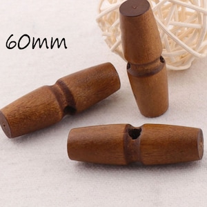15 PCS Brown Large Toggle Buttons Wooden,DIY necklace craft Buttons wood sewing button,Jewellery Clothing Accessories-60mm(WD209)