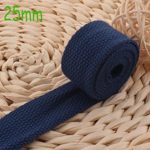 Navy Blue Webbing,1 inch Webbing,Cotton Webbing,Key Fob Webbing,Webbing By The Yard,Bag Purse,Webbing Keychain,Soft Webbing,Trim(WB565)