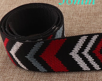 38MM Jacquard Webbing,Colorful Striped Webbing,Purse Bag,Soft Ethnic Webbing,Webbing Purse Strap,Geometric Pattern Webbing Bag Belt(WB643)