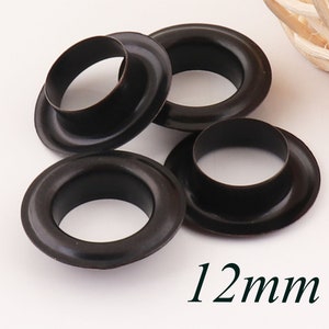 50 PCS Black Metal Eyelets and Grommets With Washers Eyelets,Eyelets for Tags,Tunnels Canvas Eyelets bag Eyelets-12 mm(ey32)