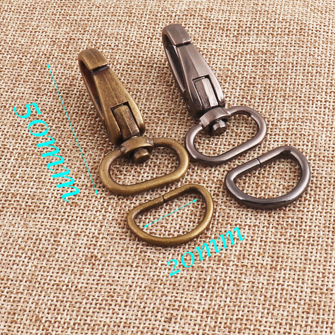 20MM Lobster Swivel Clasps With D Ring Gunmetal Lobster Clasp Etsy