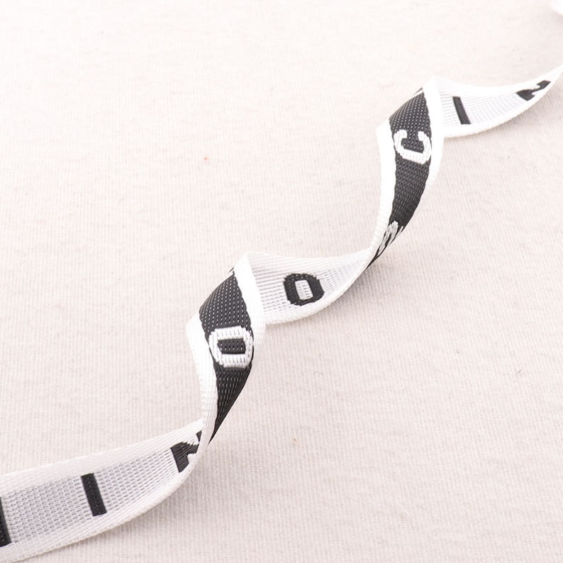 White Black Striped Webbing LettersMOSCHINOSmooth Ribbon White Edge Totes Belts Tape Bag Handle Bag Purse Straps 34 WB0285 20mm