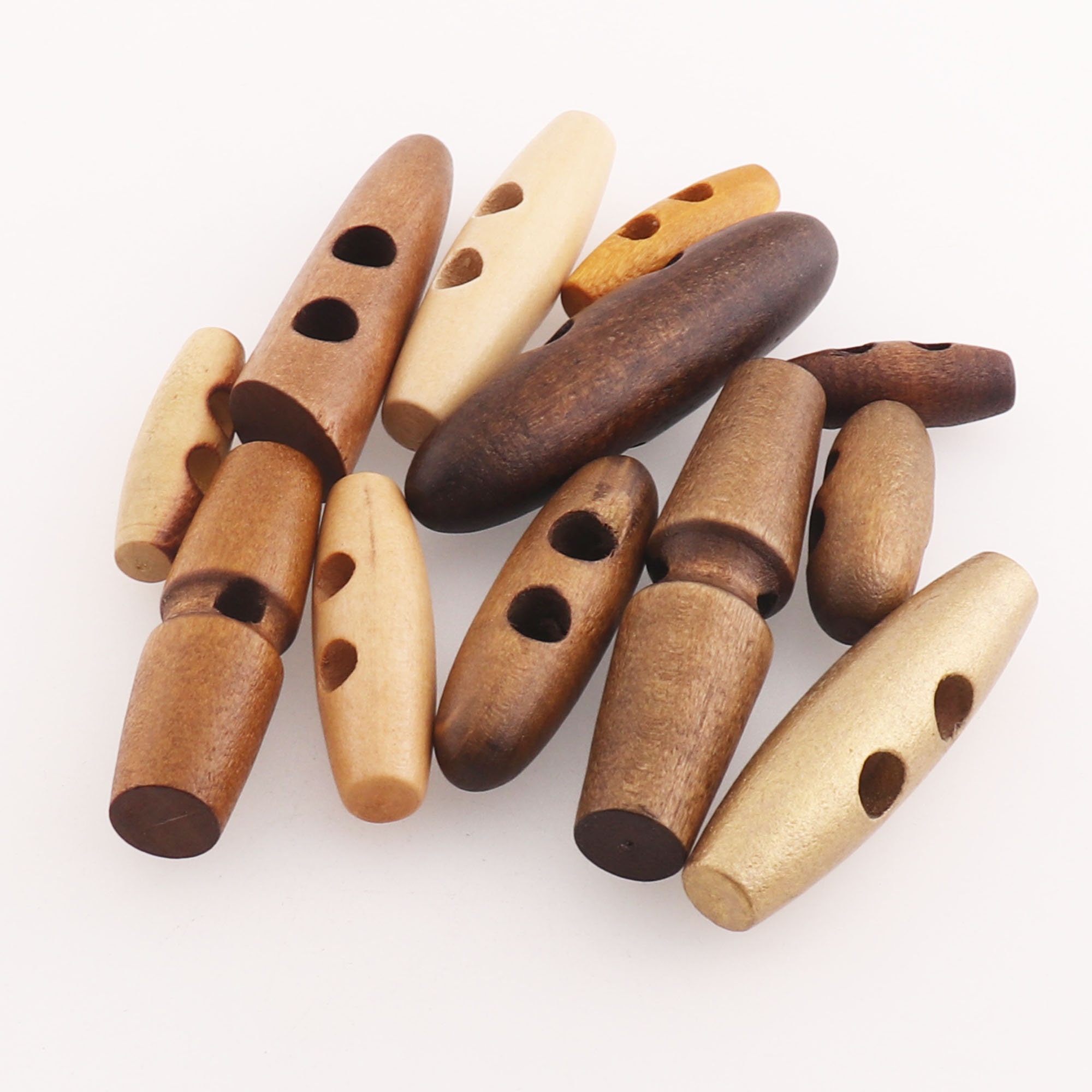 20pcs/set Wooden Horn Toggle Buttons Mixed Wood Oval Button Sewing Crafts  Suppli