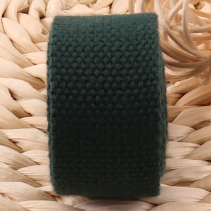 Dark Green Webbing,1 inch Webbing,Cotton Webbing,Key Fob Webbing,Webbing By The Yard,Belt Webbing,Webbing Keychain,Soft Webbing(WB540)