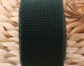 Dark Green Webbing,1 inch Webbing,Cotton Webbing,Key Fob Webbing,Webbing By The Yard,Belt Webbing,Webbing Keychain,Soft Webbing(WB540)