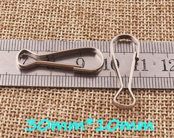 30MM Silver Lanyard Hooks,100 PCS snap clips Findings,small lanyard hook,craft supplies for Face Mask Lanyard