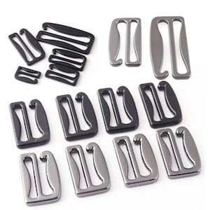 20-25-30-38-50mm Black/Gunmetal G Hook Adjuster Buckle Slider Fastener Bag Hardware Bag Hook for bag Swimsuit Bra Adjuster Bra buckle Diy