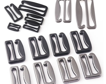 20-25-30-38-50mm Black/Gunmetal G Hook Adjuster Buckle Slider Fastener Bag Hardware Bag Hook for bag Swimsuit Bra Adjuster Bra buckle Diy