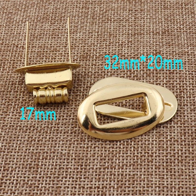 Nähen ONE SET Swivel Clasp Turn TWIST LOCK SILVER Closure Craft Bag