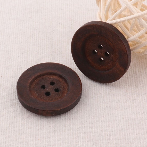 Pack of 6 Large Wood Toggle Buttons 5cm 2 inch Dark Coffee Colour Free P/&P