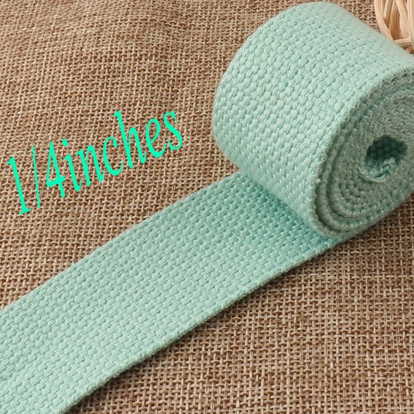 Solid Mint Green Cotton Soft Webbing Belt,Webbing Keychain Polyester Webbing,Webbing Key Fob Webbing lanyard webbing-32mm(WB914)