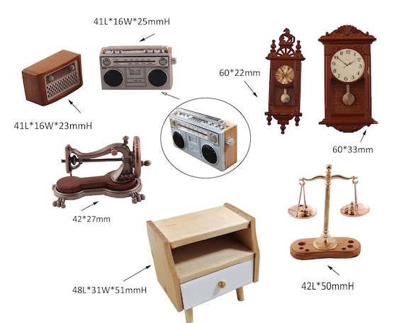 Orologio Da Parete Vintage In Miniatura Scala 1:12 Per Casa Delle Bambole - Arredamento In Miniatura Rosso
