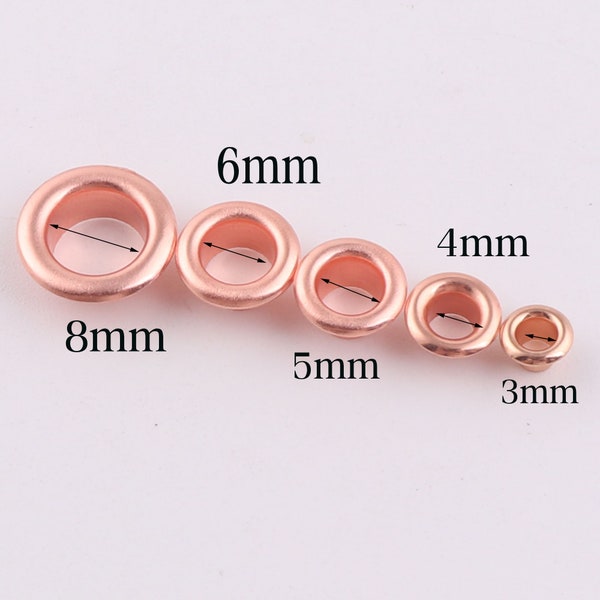 50-400 STÜCK Rose Gold MINI Ösen, Für Kleidung Leder Tasche Schuhe Nieten Nieten-3mm / 4mm / 5mm / 6mm / 8MM