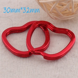 10pcs Red Apple Key Rings keychain Split Key Rings Split Ring Key,Key Fob Split Rings Findings 1 1/4&quot;(32mm)(ap01)